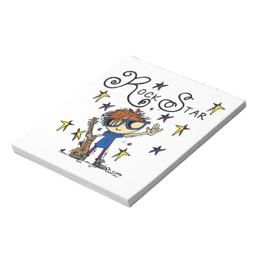 Bloc-note Vedette du rock rousse de garçon (Tourné)