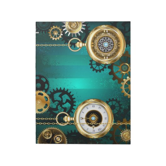 Bloc-note Veille bijoux Steampunk sur un Arrière - plan vert (Tourné)