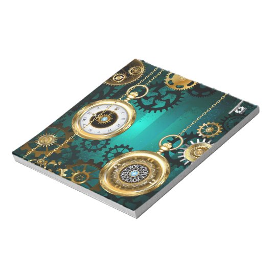 Bloc-note Veille bijoux Steampunk sur un Arrière - plan vert (Tourné)