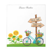 Bloc-note Vélo Avec Panier De Fleurs (Devant)