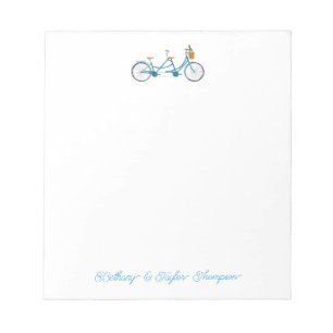 Bloc-note Vélo pour deux aquarelles Vélo et Noms