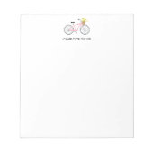 Bloc-note Vélo Rose Avec Panier (Devant)