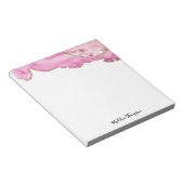 Bloc-note Velvet Pink Gold Agate Geode Script Typography (Incliné)