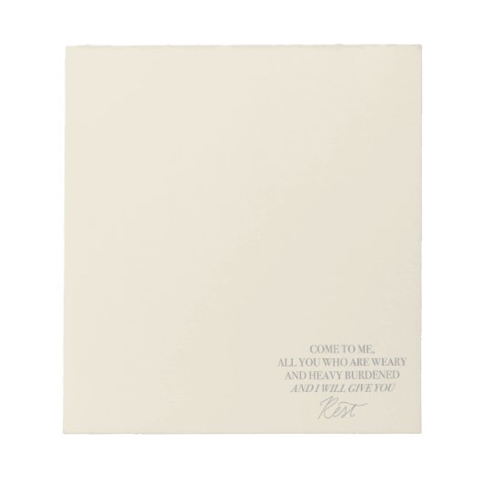 Bloc-note Venez À Moi Et Je Vous Donnerai Le Repos (Devant)