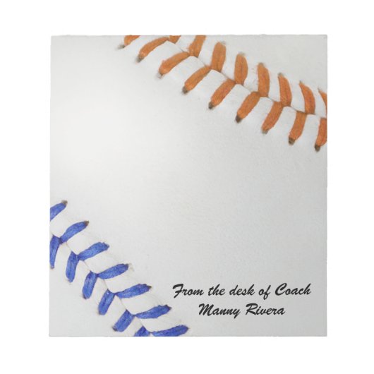 Bloc-note Ventilateur de baseball_couleur_couleur_lacets_og_ (Devant)