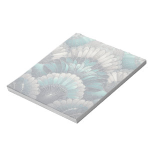 Bloc-note Ventilateurs Art Nouveau bleu et argent