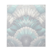 Bloc-note Ventilateurs Art Nouveau bleu et argent (Devant)