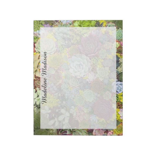 Bloc-note Verdure colorée Succulents (Tourné)