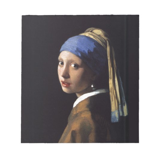 Bloc-note Vermeer Girl Pearl Élevant Masterpiece Peinture (Devant)