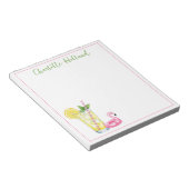 Bloc-note Verre de limonade avec flamant rose (Incliné)