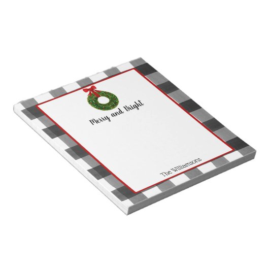 Bloc-note Verre de Noël d'aquarelle (Incliné)