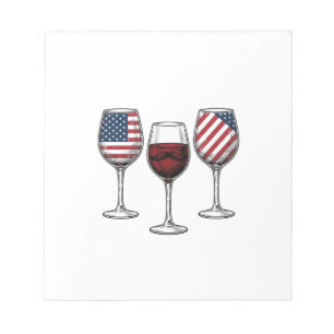 Bloc-note Verres à vin patriotiques dessin de t-shirt vector