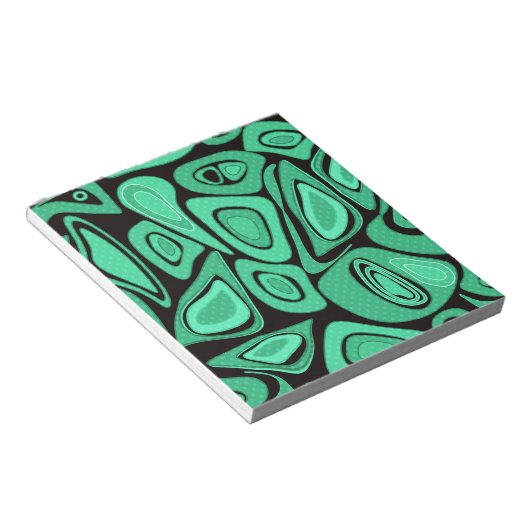 Bloc-note Vert, abstrait, rétro (Incliné)