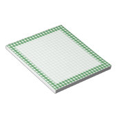 Bloc-note Vert blanc En vichy Motif vérifié (Incliné)