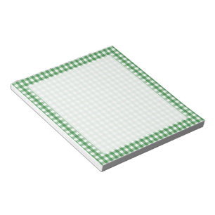 Bloc-note Vert blanc En vichy Motif vérifié