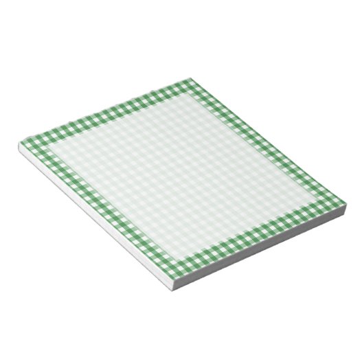 Bloc-note Vert blanc En vichy Motif vérifié (Incliné)