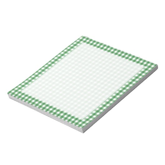 Bloc-note Vert blanc En vichy Motif vérifié (Tourné)