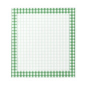 Bloc-note Vert blanc En vichy Motif vérifié (Devant)