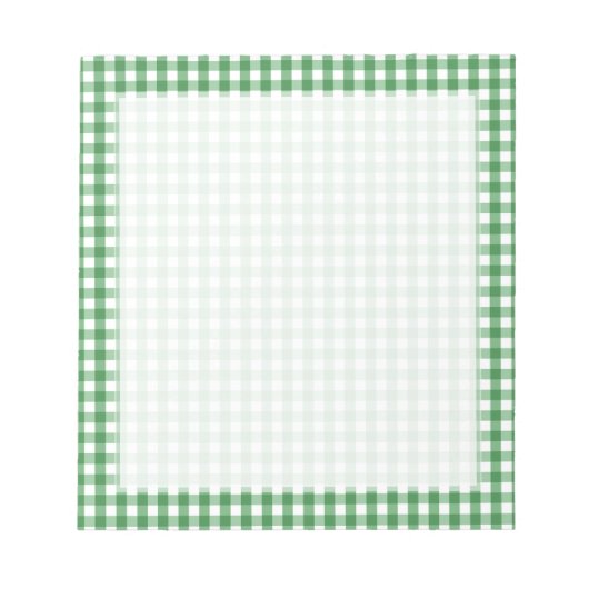 Bloc-note Vert blanc En vichy Motif vérifié (Devant)