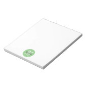 Bloc-note Vert & blanc Simple Monogramme Classique tendance (Tourné)
