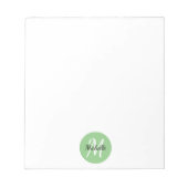 Bloc-note Vert & blanc Simple Monogramme Classique tendance (Devant)