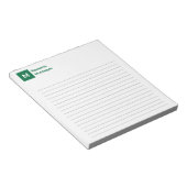 Bloc-note Vert bouteille Élégant Chic Tendance Monogramme Li (Incliné)