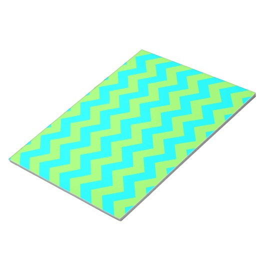 Bloc-note Vert clair et Aqua Zigzag (Incliné)