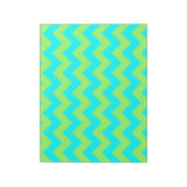 Bloc-note Vert clair et zigzag aqua (Tourné)