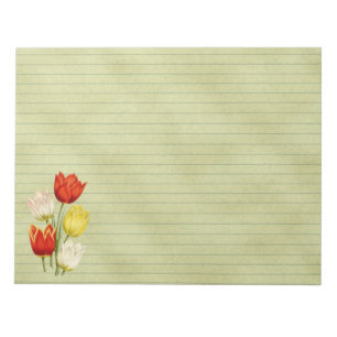 Bloc-note Vert de ressort garni des tulipes