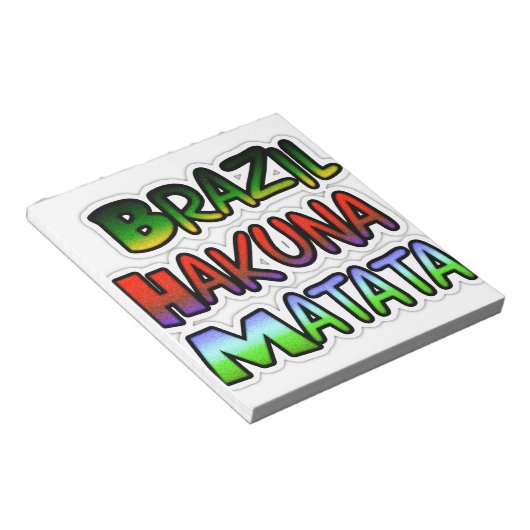 Bloc-note Vert jaune or Brésil Hakuna Matata (Incliné)