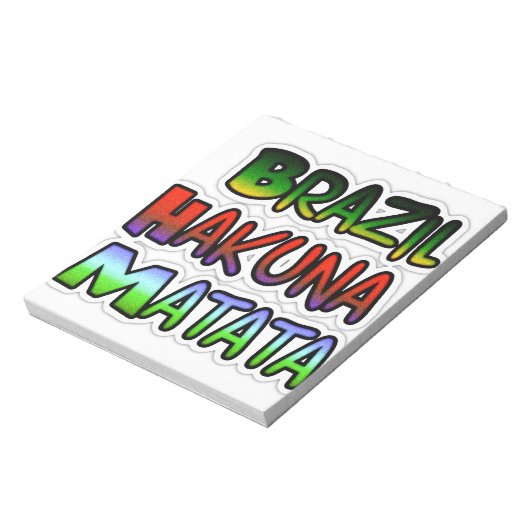 Bloc-note Vert jaune or Brésil Hakuna Matata (Tourné)