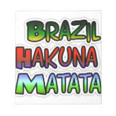 Bloc-note Vert jaune or Brésil Hakuna Matata (Devant)