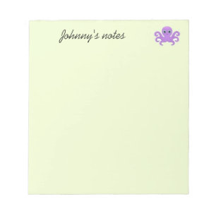 Bloc-note Vert octopus mou violet