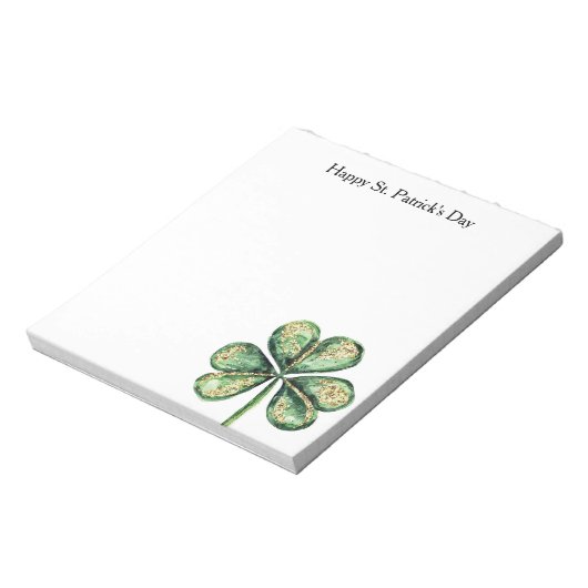 Bloc-note Vert Or Paillettes Trèfle Saint-Patrick (Tourné)