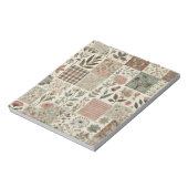 Bloc-note Vert Patchwork rose rose Floral Design Quilé (Tourné)