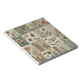 Bloc-note Vert Patchwork rose rose Floral Design Quilé (Incliné)