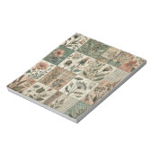 Bloc-note Vert Patchwork rose rose Floral Design Quilé (Tourné)