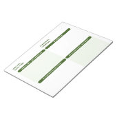 Bloc-note Vert personnalisable en quatre parties NOTES DE RÉ (Incliné)