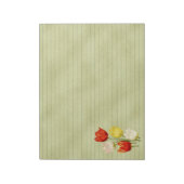 Bloc-note Vert Printemps Bordée De Tulipes (Tourné)