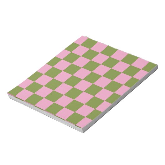 Bloc-note Vert rose À damiers En vichy Motif (Tourné)