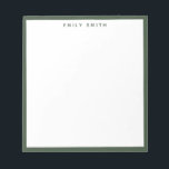 Bloc-note Vert simple moderne<br><div class="desc">Bloc-notes vert simple moderne et professionnel</div>