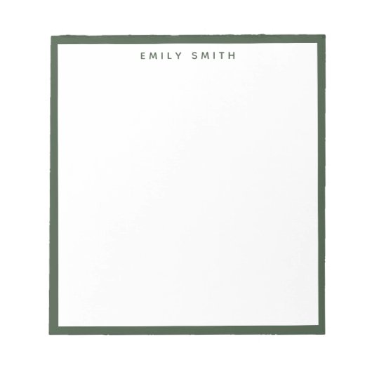 Bloc-note Vert simple moderne (Devant)