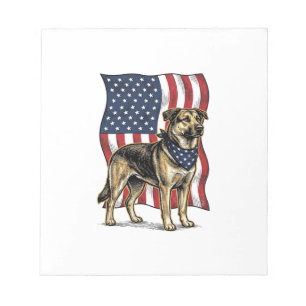 Bloc-note Vêtement vectoriel de drapeau de chien patriotique