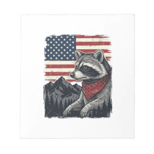 Bloc-note Vêtement vintage patriotique Raccoon Mountain Flag