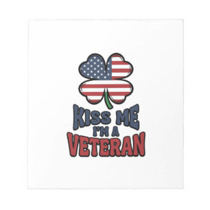 Bloc-note Vétéran Kiss Me Trèfle Patriotique Vintage Chemise