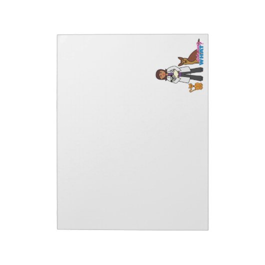 Bloc-note Vétérinaire fille - foncé (Tourné)