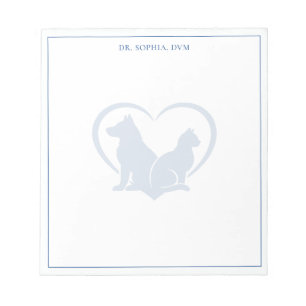 Bloc-note Vétérinaire personnalisé bleu minimaliste