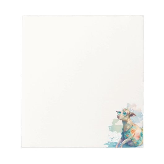 Bloc-note Vibes été Aquarelle Chèvre et lunettes de soleil - (Devant)