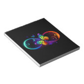 Bloc-note Vibrant infinity with rainbow butterfly on black (Incliné)