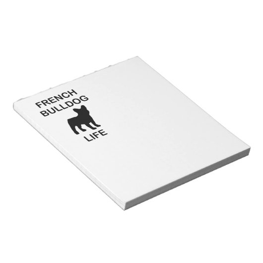 Bloc-note vie de bulldog français (Incliné)